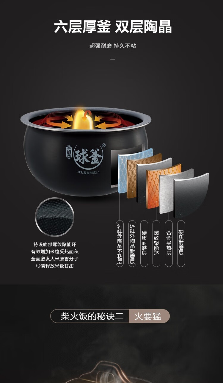 苏泊尔（SUPOR）智能电饭煲 球釜电饭煲家用电饭锅 24小时预约定时 全面屏触控操作? SF50FC77