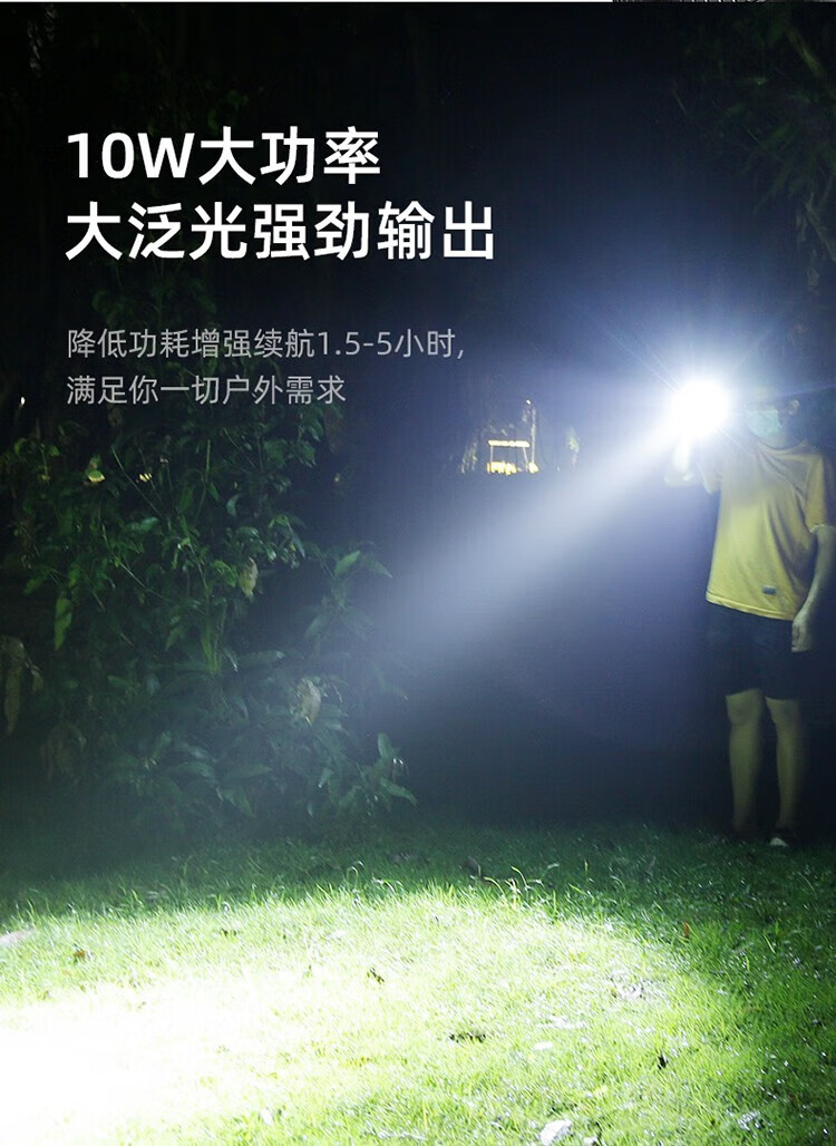 Superfire神火强光手电筒10W大功率骑行工作照明探照灯C8-T6黄光