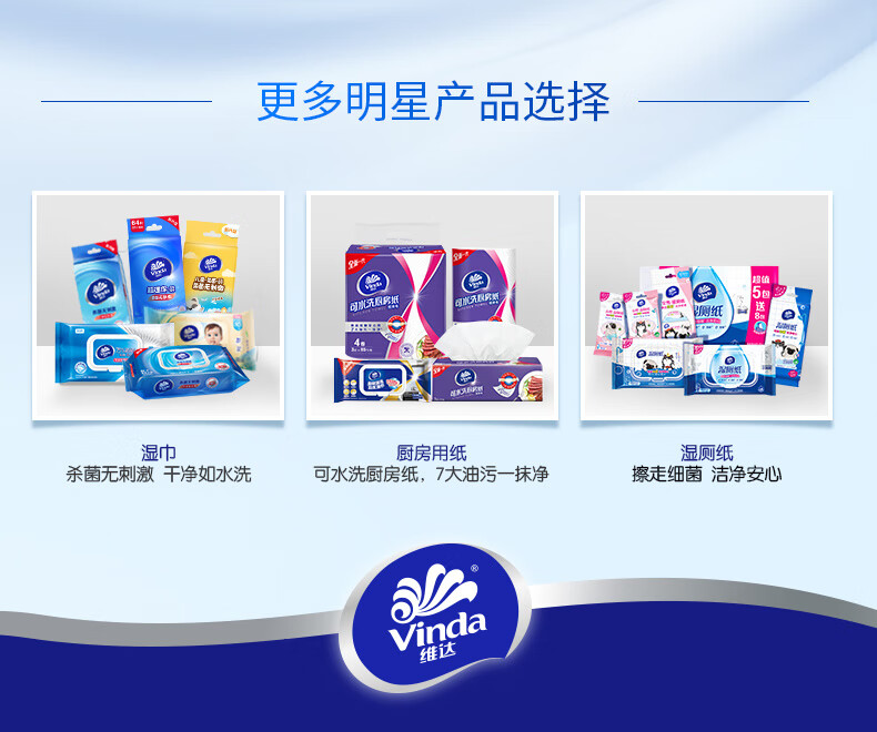 维达（Vinda）VW1028 维达杀菌无刺激湿巾80片/包? 3包装