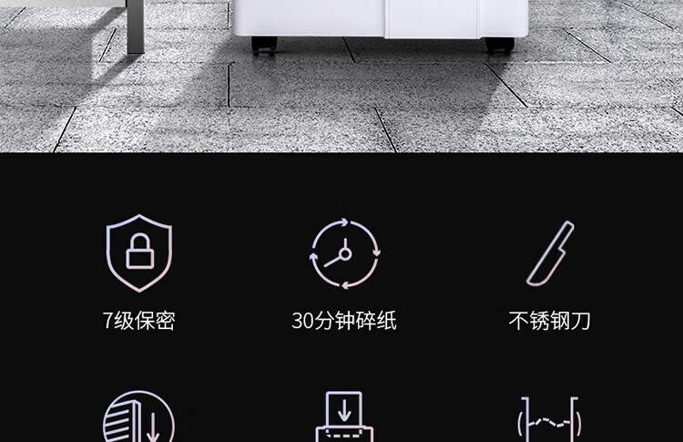 得力 (deli)4级保密办公商用碎纸机 (单次5张 34L 持续30分钟 可碎卡) 14408 白色