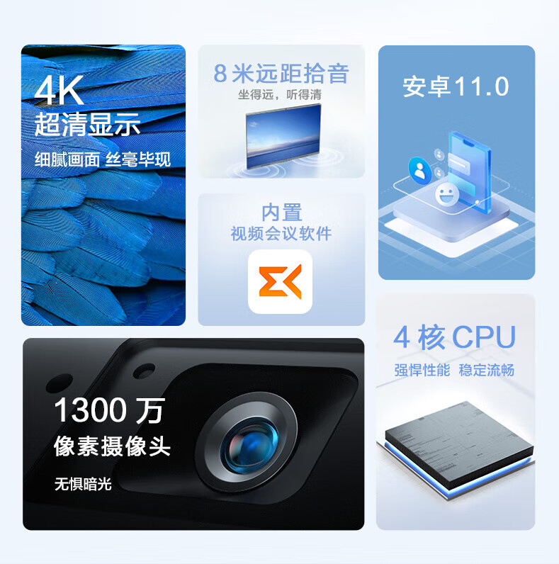 MAXHUB 会议平板新锐65英寸智能会议大屏教学视频会议一体机电子白板显示屏E65+移动支架+传屏器+笔