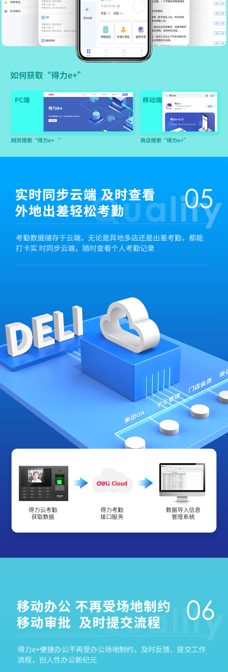 得力 (deli)考勤机 人脸指纹混合识别 人脸识别考勤打卡机 签到机 wifi/网口500人脸+1000指纹 3765CN