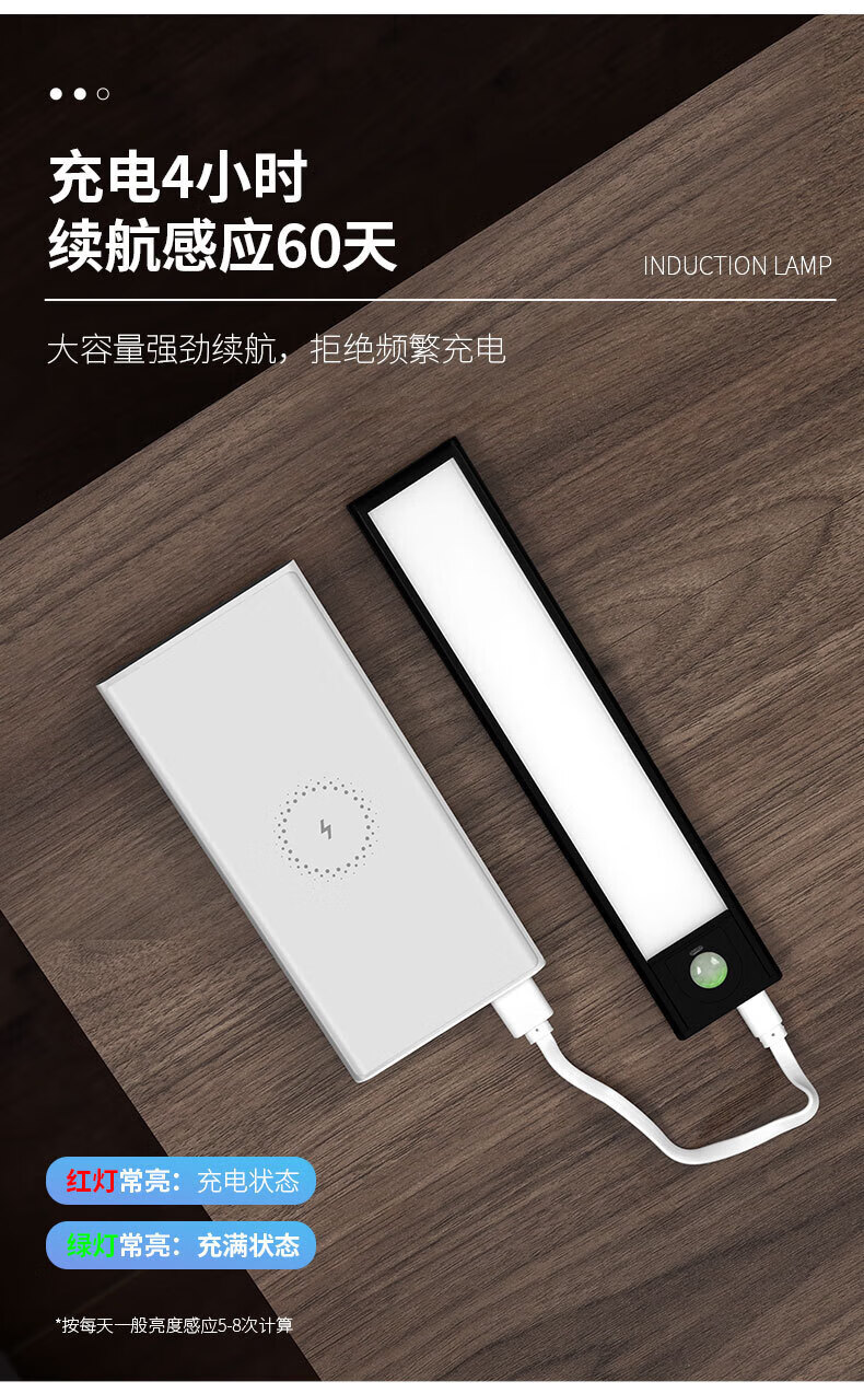 神火（SupFire）走道楼梯阳台感应灯?超薄磁吸感应灯 400*40*9mm