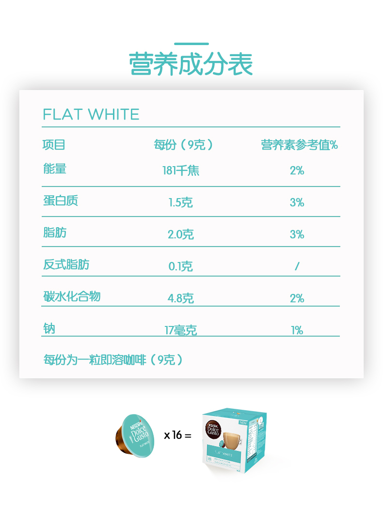 雀巢 多趣酷思菲拉白咖啡 16颗胶囊可冲16杯/盒*3盒