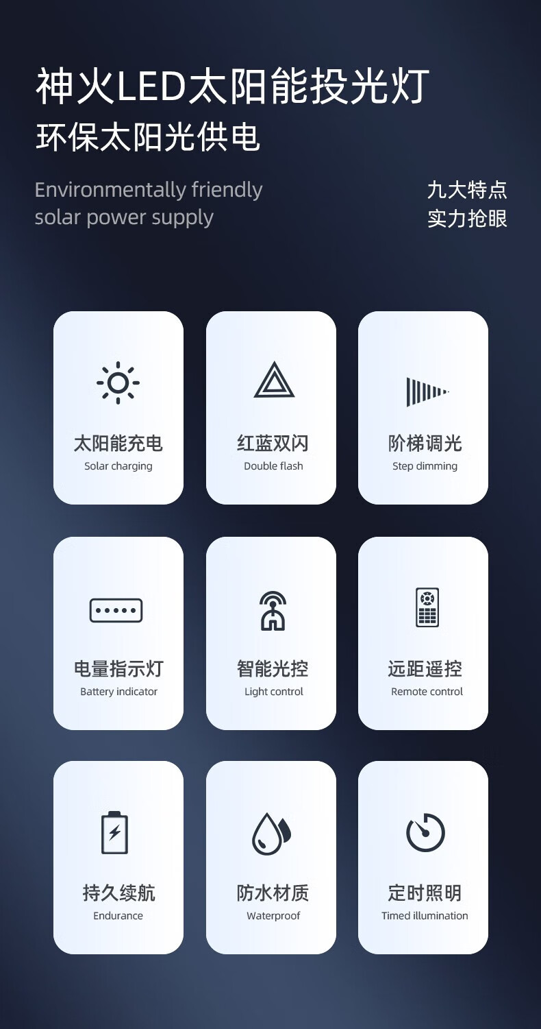 神火（SupFire） 太阳能灯庭院灯户外家用分体式大功率led投光灯路灯超亮 FF19-A