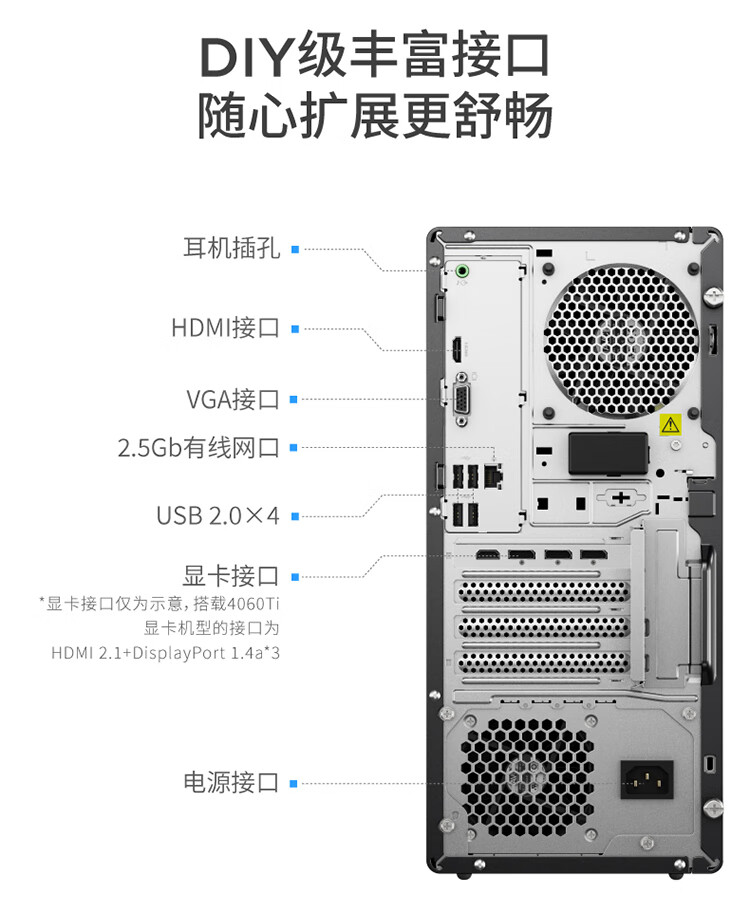 联想（Lenovo）商用办公家用电脑GeekPro-17IRB i7-13700F 16G  1TSSDw11 RTX4060Ti_8G 500W