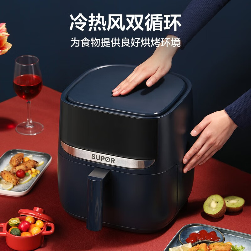 苏泊尔（SUPOR）空气炸锅家用6L大容量智能电炸锅 无油低脂煎炸 液晶触控智能预约 多功能烤箱薯条机KD60D618