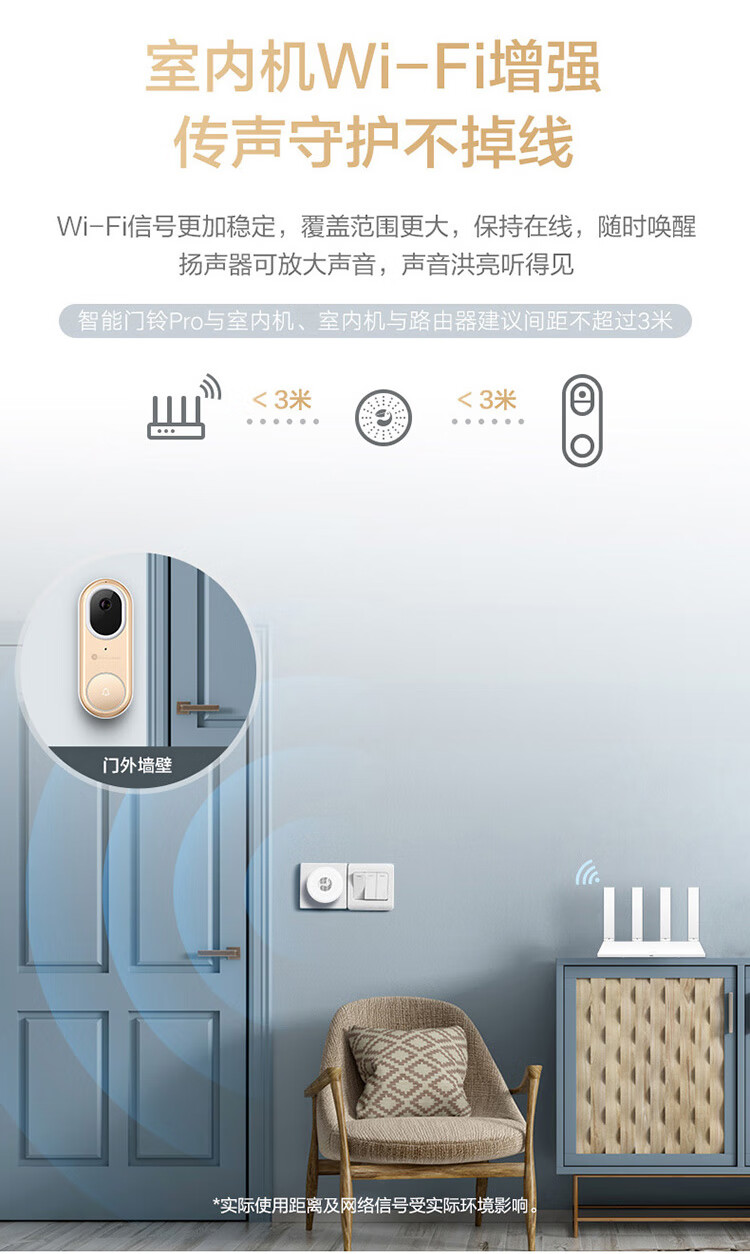 华为（HUAWEI）智选 海雀可视智能门铃pro电子猫眼监控摄像无线wifi超清夜视家用访客识别视频通话陶瓷白