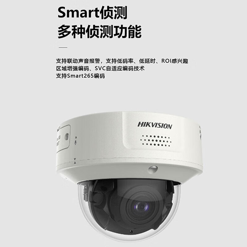 海康威视（HIKVISION）监控摄像头200万变焦半球型网络摄像机(不带温湿度传感器)DS-2CD5124EFWDV2-IZS/WSD