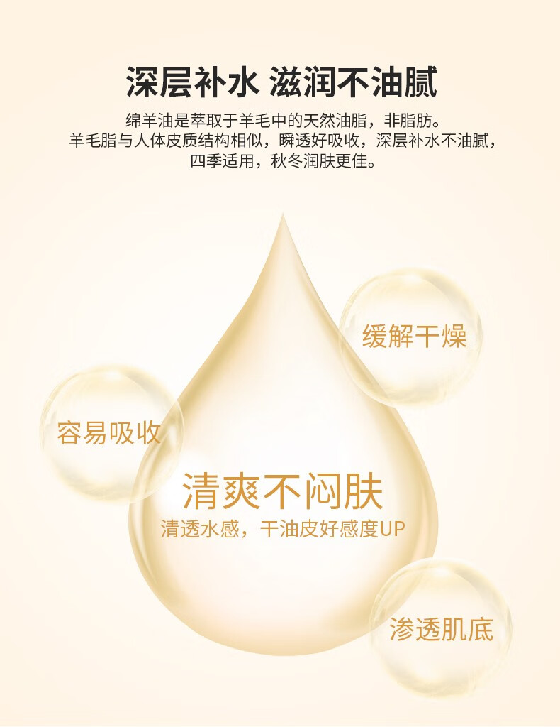 澳芝曼 嫩肤滋养保湿面霜 绵羊脂滋润维E霜250g*2