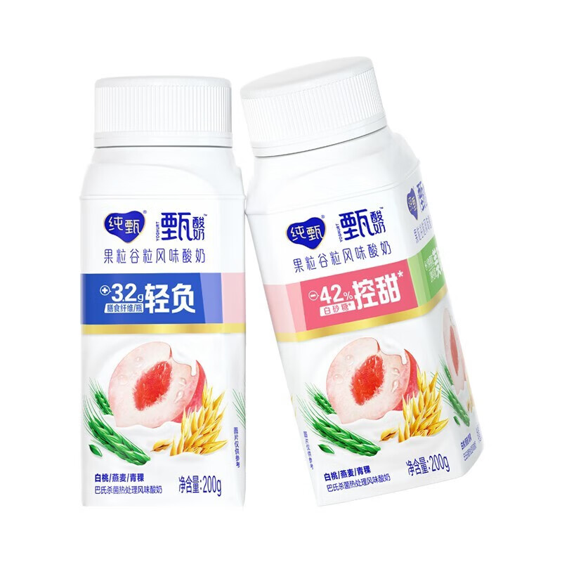 蒙牛营养早餐 纯甄风味酸奶 白桃燕麦青稞味200g*10