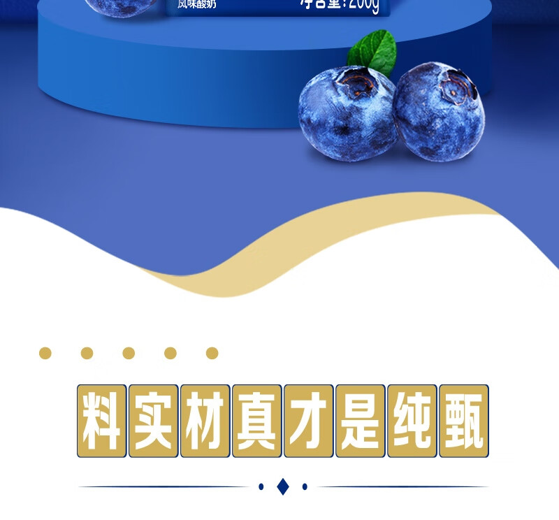 蒙牛营养早餐 纯甄蓝莓果粒风味酸奶笑脸包200g*10