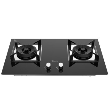 Midea 美的燃气灶一级能效 5.0KW大火力 黑晶面板台嵌两用天然气 商用家用JZT-Q62A