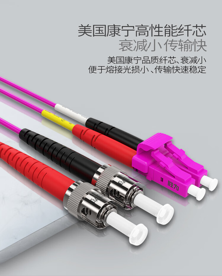 胜为（shengwei）工程电信级万兆光纤跳线 LC-ST网线多模双芯OM4 网络收发器尾纤光纤连接线 50米 FTLO-2500