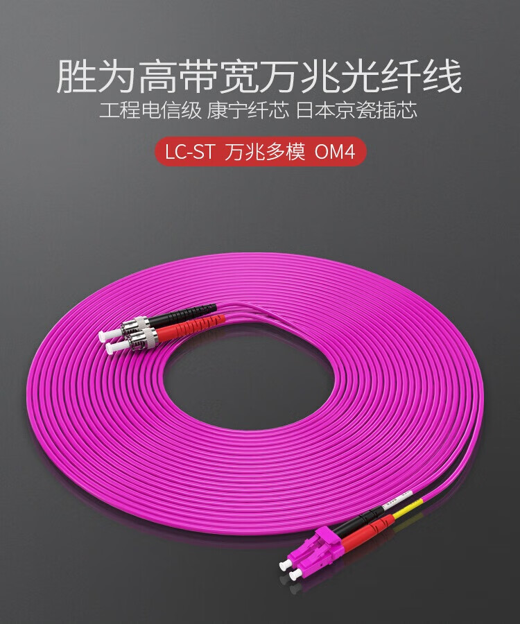胜为（shengwei）工程电信级万兆光纤跳线 LC-ST网线多模双芯OM4 网络收发器尾纤光纤连接线 40米 FTLO-2400