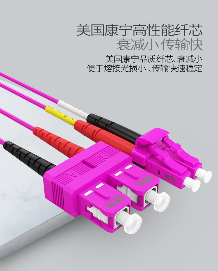 胜为（shengwei）工程电信级万兆光纤跳线 LC-SC网线多模双芯OM4 网络收发器尾纤光纤连接线 10米 FLSO-2100
