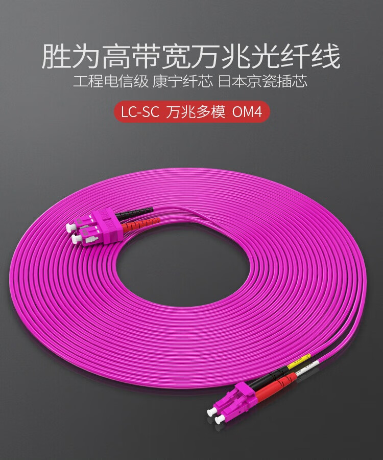胜为（shengwei）工程电信级万兆光纤跳线 LC-SC网线多模双芯OM4 网络收发器尾纤光纤连接线 30米 FLSO-2300
