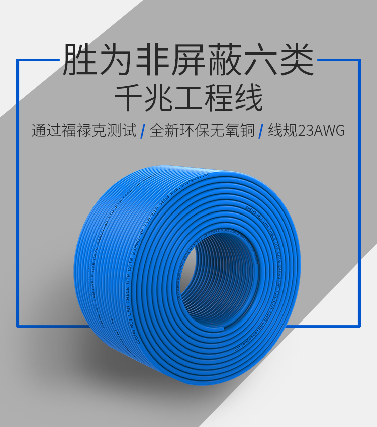 胜为（shengwei）六类网线 纯铜线线芯CAT6类千兆网络箱线 工程家装监控布线非屏蔽六类网线305米 CXC6305C