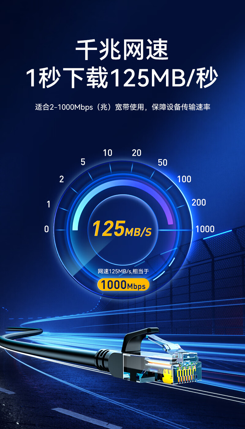 胜为（shengwei）千兆高速宽带线CAT6类工程监控电脑路由器成品跳线8芯双绞线黑色1米 LC-1201G 5个装