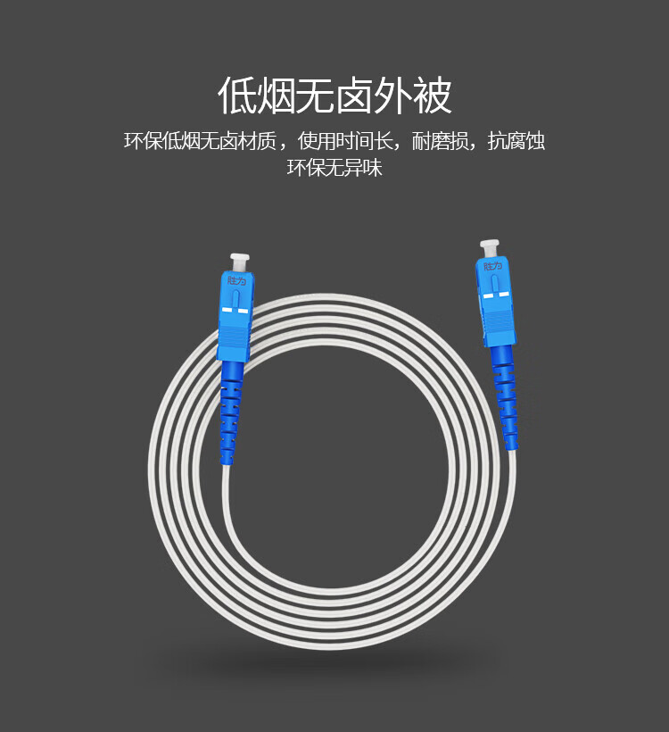 胜为（shengwei）室外皮线光纤跳线 SC-SC(UPC)单模单芯50米 9/125低烟无卤 1芯2钢丝 白色 FSIP-1050