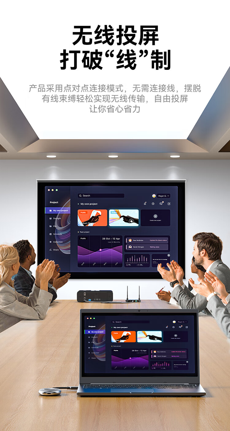 胜为（shengwei）企业级无线投屏器同屏器电脑手机平板电视HDMI高清传输器传投影仪显示器会议套装 DHD0007G