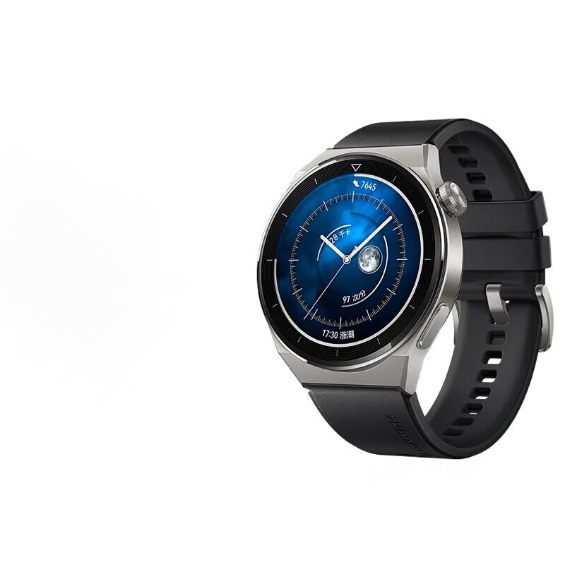华为HUAWEI WATCH GT 3 Pro 黑色氟橡胶表带 46.6mm表盘 华为手表 运动智能手表 健康管理 腕上微信 强劲续航