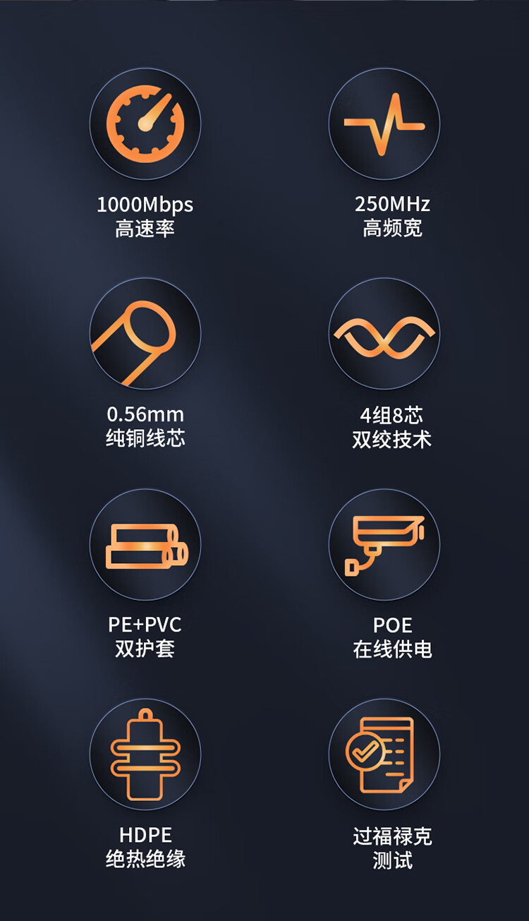 胜为（shengwei）六类网线室外防水抗晒耐寒非屏蔽十字骨架千兆网络无氧铜POE供电监控305米 LCO-6305