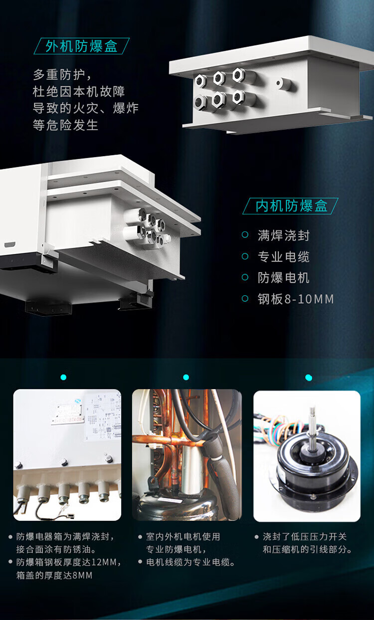 海信防爆空调 挂机可用于危化品仓库调漆室实验室储能蓄电等 BKFR-40GW/TUS-N2(B1)