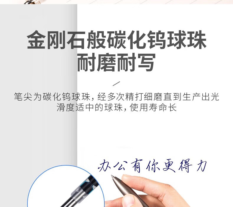得力 (deli)0.5mm按动签字笔芯 按动中性笔替芯按压圆珠水笔芯 墨蓝 20支/盒 S206