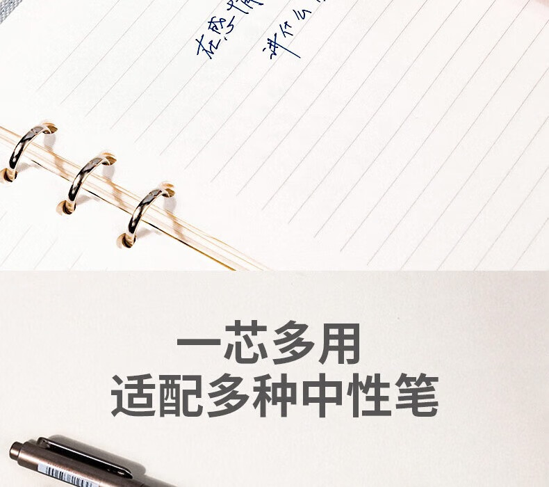 得力 (deli)0.5mm按动签字笔芯 按动中性笔替芯按压圆珠水笔芯 墨蓝 20支/盒 S206