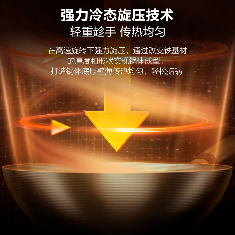 苏泊尔 铁锅有钛无涂层炒锅家用真不锈健康炒菜锅具燃气灶明火专用 32CM