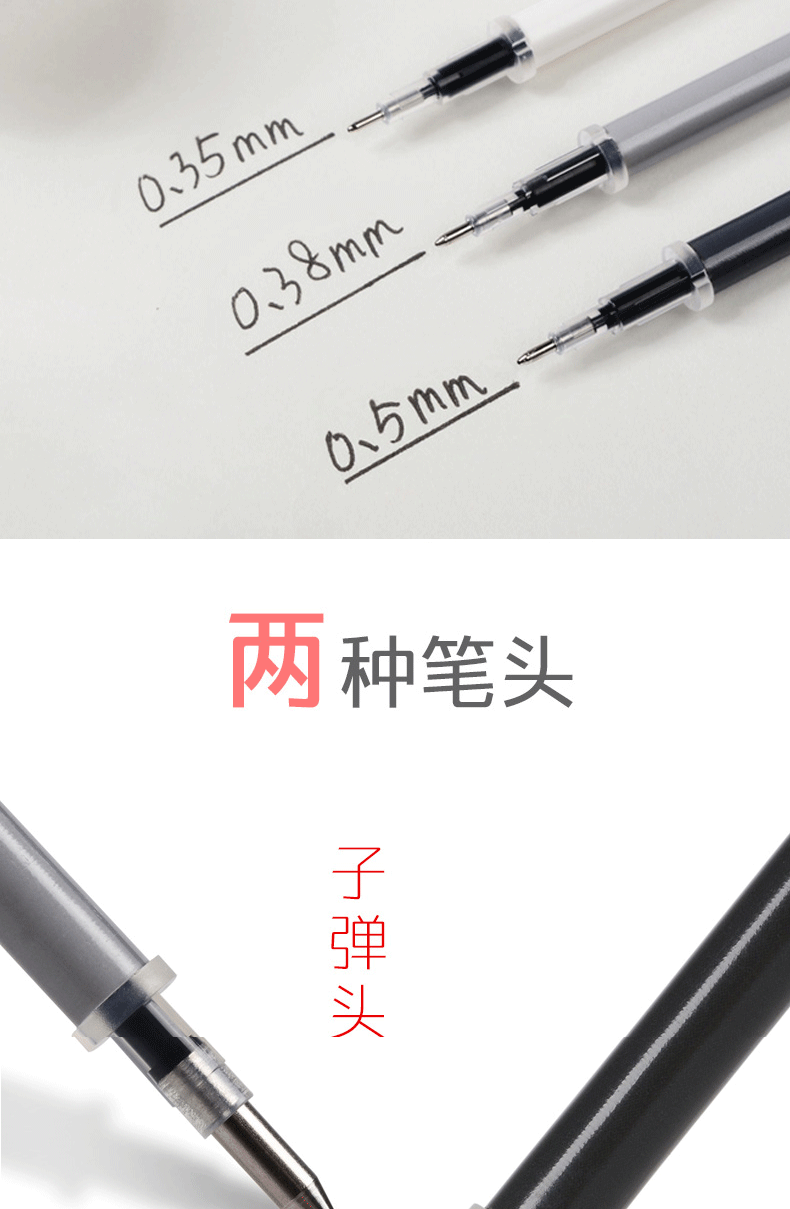 得力 (deli)考试中性笔替芯 0.5mm全针管水笔笔芯 黑色 20支/盒 S776