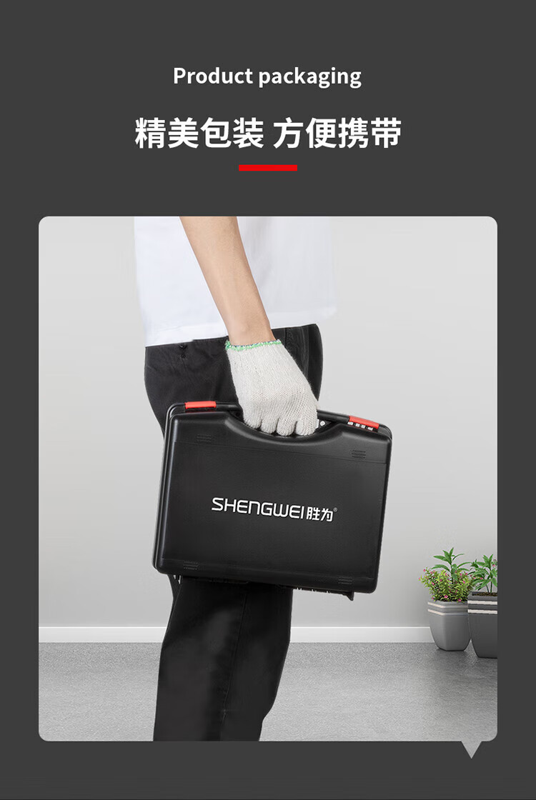 胜为（shengwei）网络工具箱套装 多功能网线钳水晶头测线仪剥线刀扎带压线钳普通级工具箱B NS-380