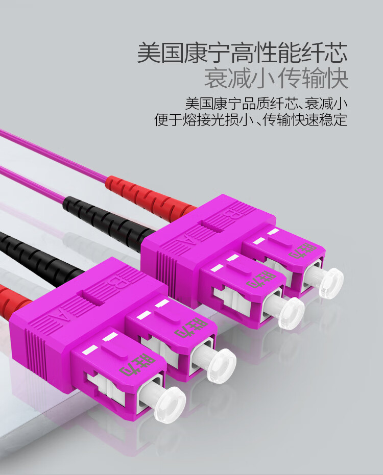 胜为（shengwei）工程电信级万兆光纤跳线 SC-SC多模双芯 40米 OM4尾纤光纤连接线 FCCO-2400