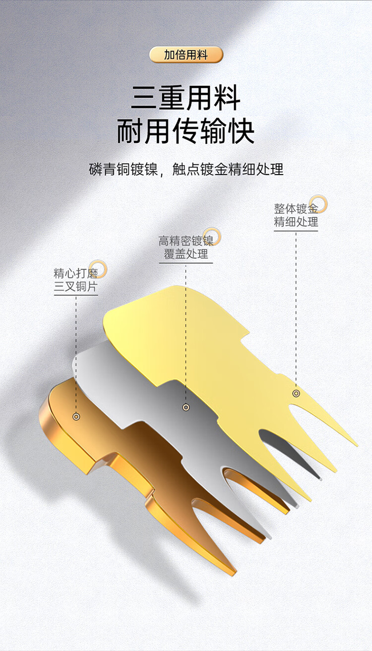 胜为（shengwei）水晶头超五类 镀金RJ45纯铜网络网线接头 cat5e非屏蔽8P8C电脑线缆连接器100个/盒 RCB-1100