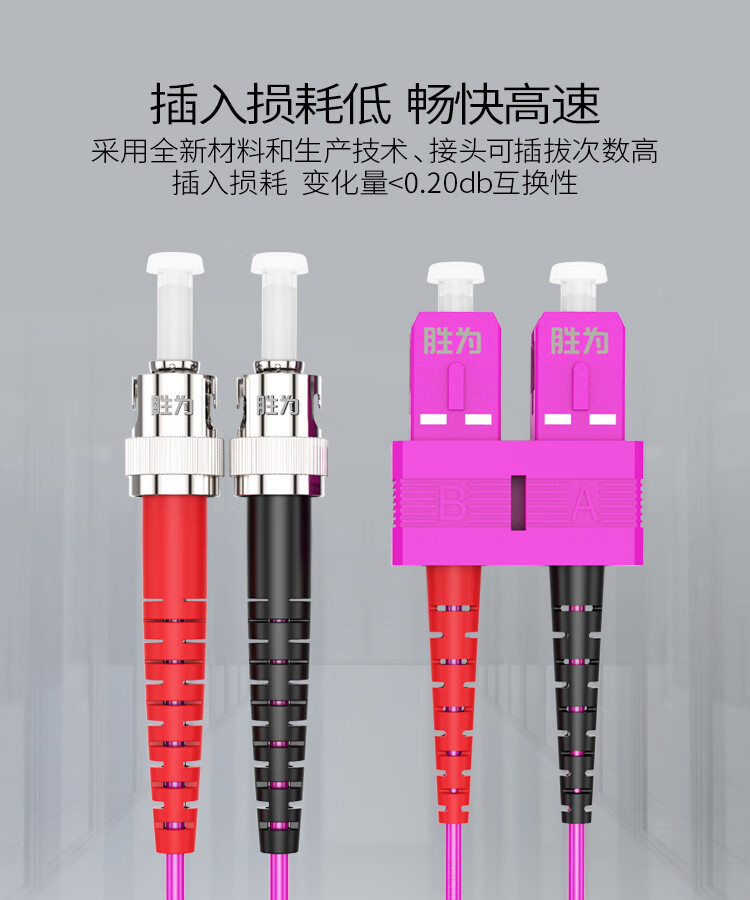 胜为（shengwei）工程电信级万兆光纤跳线 SC-ST网线多模双芯OM4 网络收发器尾纤光纤连接线 30米 FTCO-2300