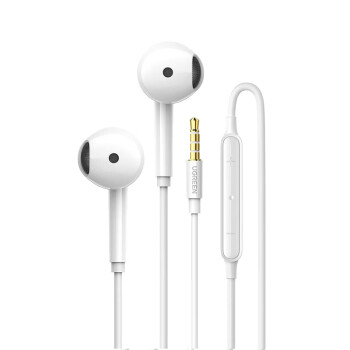 绿联（UGREEN）有线耳机3.5mm半入耳式耳机有线音乐耳机通用手机 HiFi音质 3.5mm有线耳机 白色60692