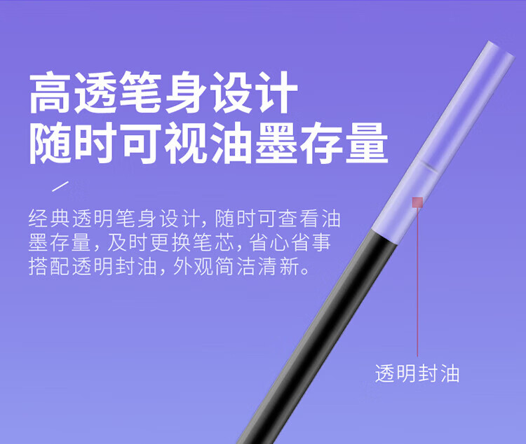 得力 (deli)0.5mm子弹头按动中性笔芯替芯 办公用品 黑色 20支/盒 S782