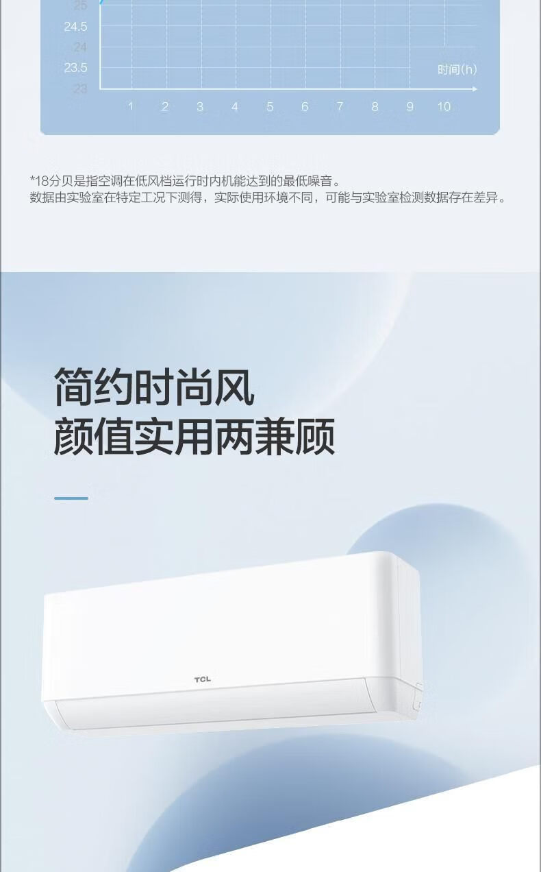 TCL变频冷暖 节能自清洁壁挂式空调家用空调 KFR-35GW/AD1a+B1