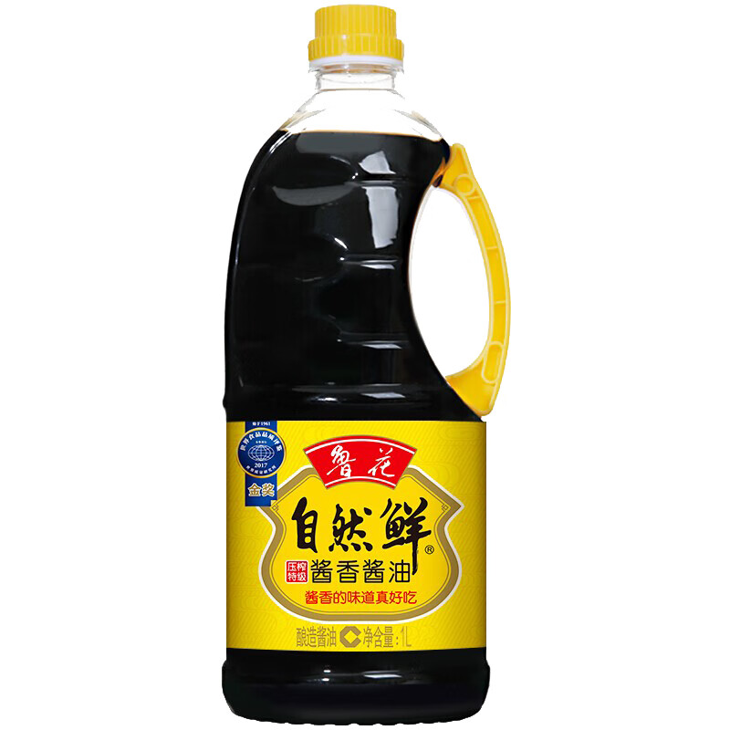 鲁花厨房调味品 自然鲜酱香酱油1L*2