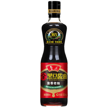 鲁花厨房调味品 全黑豆酱香老抽酱油500ml*4