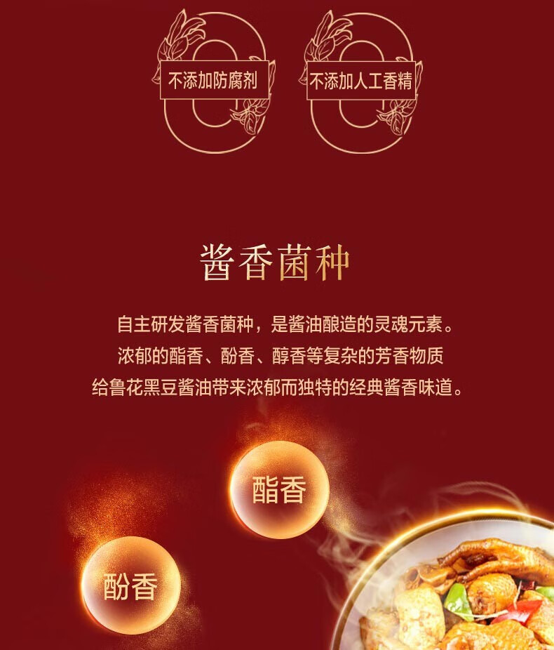 鲁花调味品 零添加 炒菜家用 全黑豆老抽1L