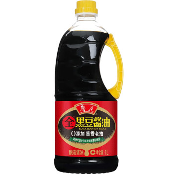 鲁花调味品 零添加 炒菜家用 全黑豆老抽1L