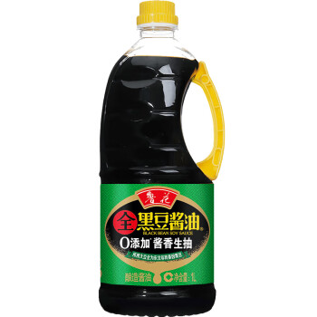 鲁花调味品 零添加 炒菜家用 全黑豆生抽1L