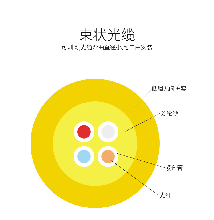 胜为（shengwei）12芯多模室内光纤光缆 62.5/125 GJFJV/GJFJH 100米束状软光缆 FMM-IH-12C-62.5