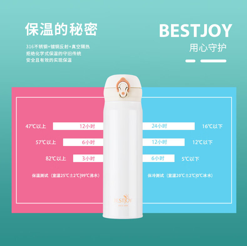 富光（FUGUANG）拾喜轻量保温杯BEST01 5066 白色