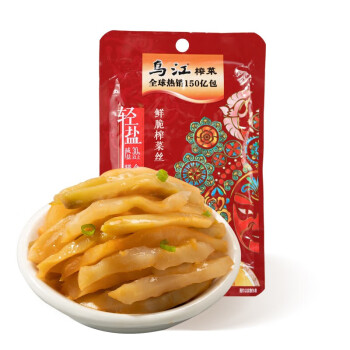 乌江 清爽鲜脆菜丝 不辣下饭菜清淡榨菜轻盐70g*10袋