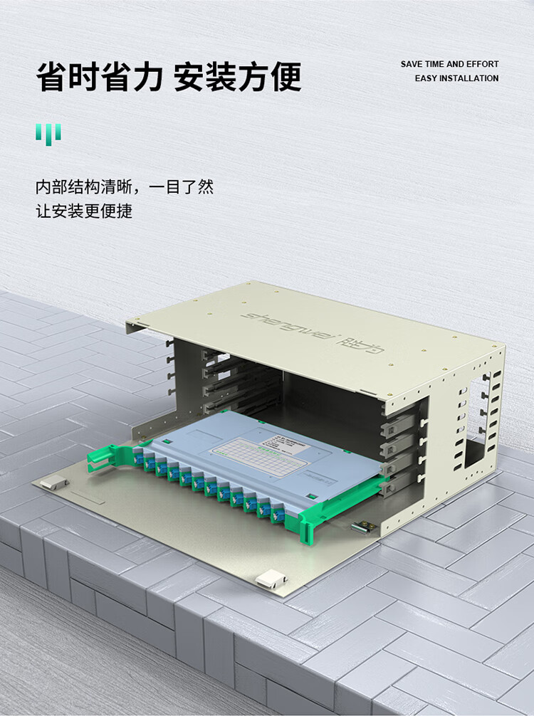 胜为（shengwei）144芯/口光纤配线架/子框/单元体 LC多模配含尾纤法兰推拉式光纤机架式终端盒 ODF-1144L-M