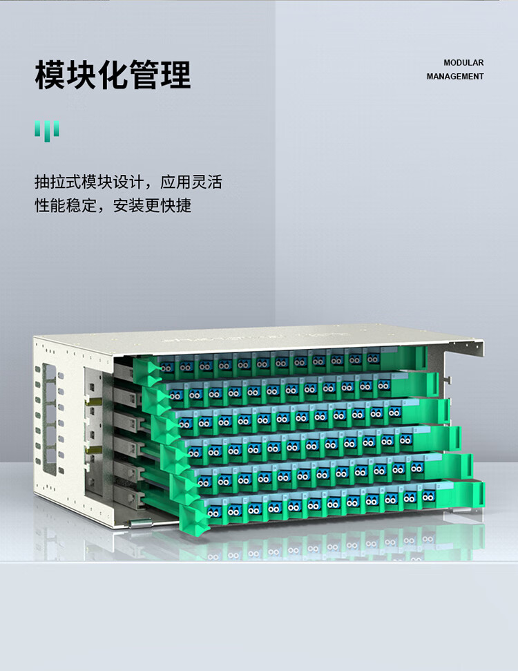 胜为（shengwei）144芯/口光纤配线架/子框/单元体 LC多模配含尾纤法兰推拉式光纤机架式终端盒 ODF-1144L-M