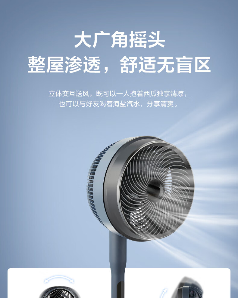 Midea 星空系列变频轻音空气循环扇家用智能遥控风随温变节能电风扇 GDE24MA